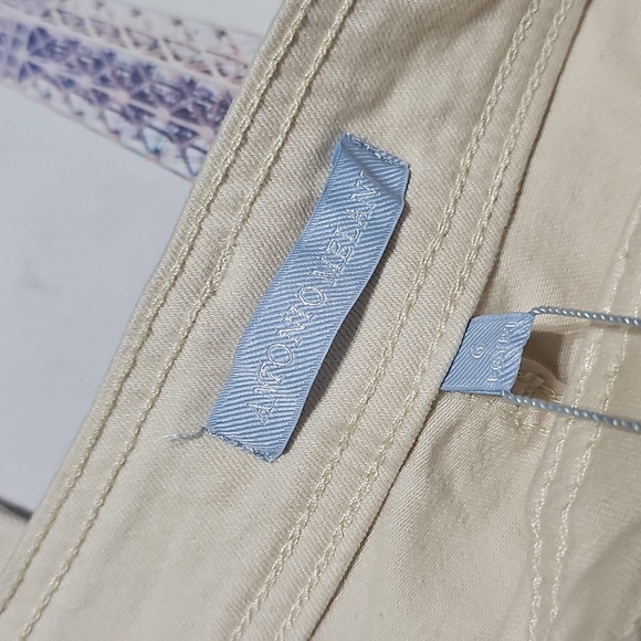 Antonio Melani Cream Wide-Leg Raw Hem Pants Size 6 NWT - Picture 3 of 6